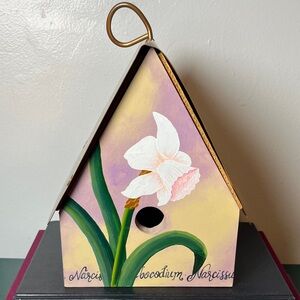 Amish Made Wooden Copper Daffodil Vintage Hanging Birdhouse The Branch Office
